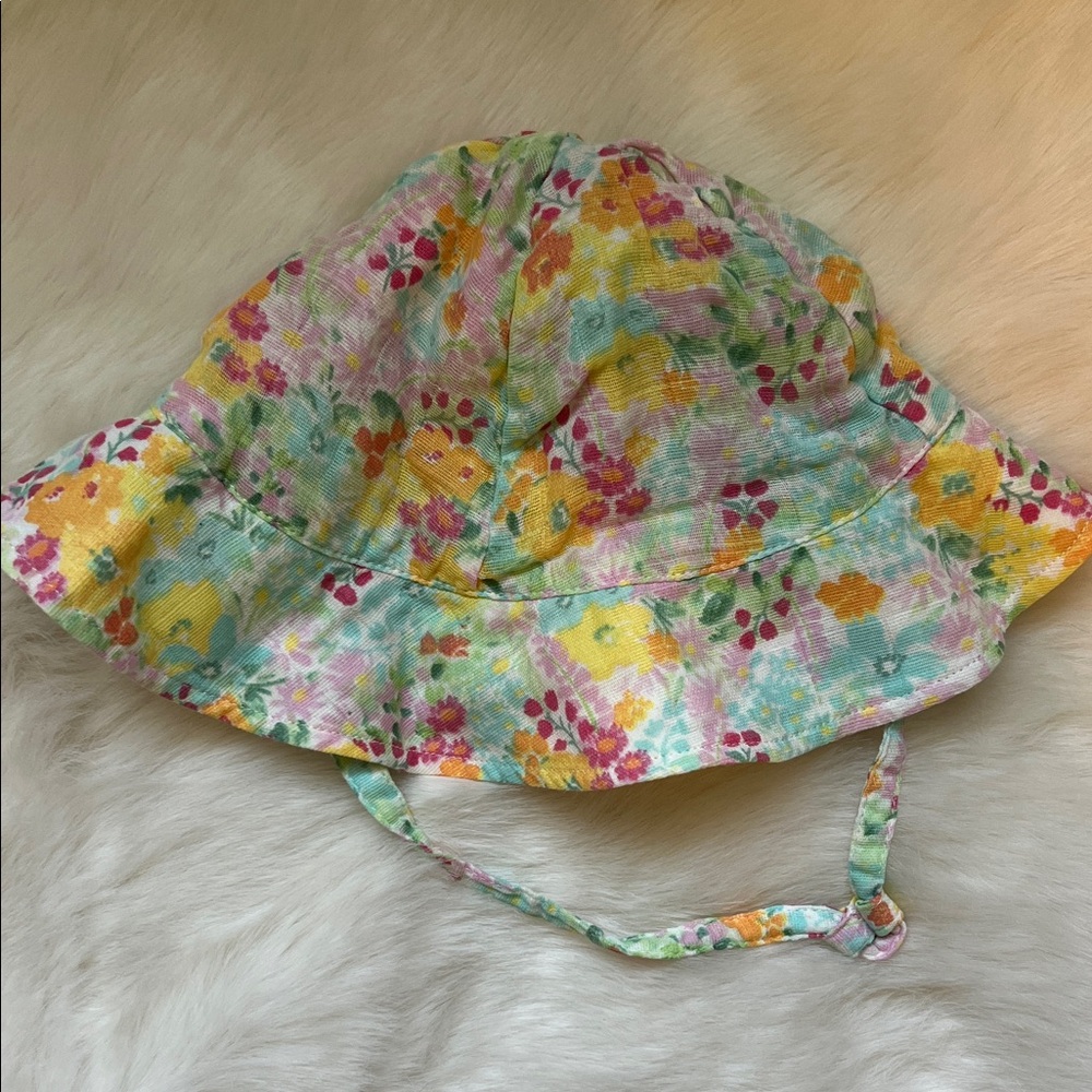 Angel Dear Floral Kids Hat - Yellow, Pink, Green